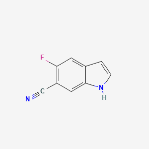 molecular formula C9H5FN2 B7904541 5-fluoro-1H-indole-6-carbonitrile 