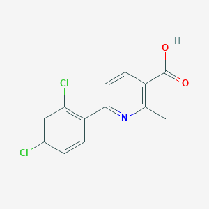 molecular formula C13H9Cl2NO2 B7904739 6-(2,4-Dichlorophenyl)-2-methylpyridine-3-carboxylic acid 