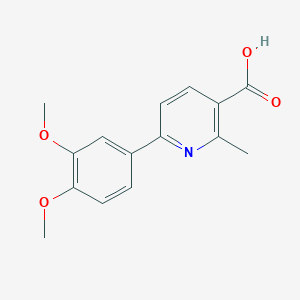molecular formula C15H15NO4 B7904745 6-(3,4-Dimethoxyphenyl)-2-methylpyridine-3-carboxylic acid 