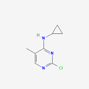 molecular formula C8H10ClN3 B7904746 2-chloro-N-cyclopropyl-5-methylpyrimidin-4-amine 