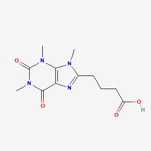 molecular formula C12H16N4O4 B7904756 4-(1,3,9-Trimethyl-2,6-dioxopurin-8-yl)butanoic acid 