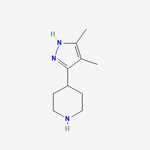 molecular formula C10H17N3 B7904795 4-(3,4-dimethyl-1H-pyrazol-5-yl)piperidine 