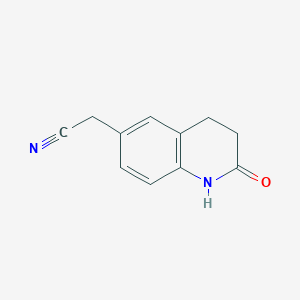 molecular formula C11H10N2O B7904810 2-(2-oxo-3,4-dihydro-1H-quinolin-6-yl)acetonitrile 