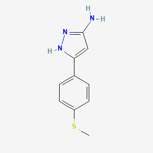 molecular formula C10H11N3S B7904841 3-[4-(甲硫基)苯基]-1H-吡唑-5-胺 CAS No. 208519-14-6