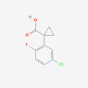 molecular formula C10H8ClFO2 B7905063 1-(5-Chloro-2-fluorophenyl)cyclopropane-1-carboxylic acid 