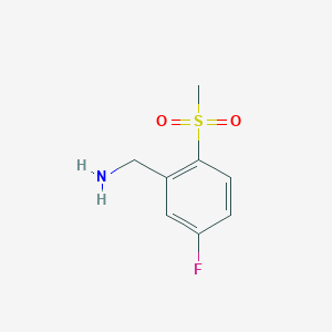 molecular formula C8H10FNO2S B7905166 5-Fluoro-2-methanesulfonyl-benzylamine 