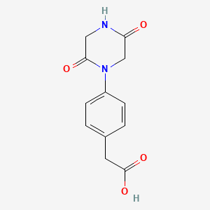 molecular formula C12H12N2O4 B7905189 2-(4-(2,5-Dioxopiperazin-1-yl)phenyl)acetic acid 