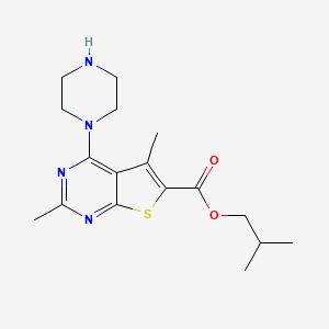 2-Methylpropyl 2,5-dimethyl-4-piperazin-1-ylthieno[2,3-d]pyrimidine-6-carboxylate