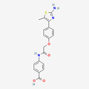 molecular formula C19H17N3O4S B7905291 4-{2-[4-(2-Amino-5-methyl-1,3-thiazol-4-yl)phenoxy]acetamido}benzoicacid 