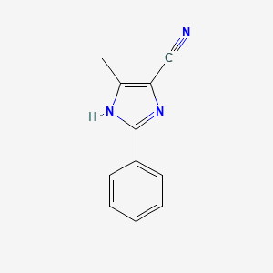 molecular formula C11H9N3 B7905325 5-methyl-2-phenyl-1H-imidazole-4-carbonitrile 