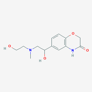molecular formula C13H18N2O4 B7905526 6-[1-hydroxy-2-[2-hydroxyethyl(methyl)amino]ethyl]-4H-1,4-benzoxazin-3-one 