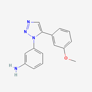 molecular formula C15H14N4O B7905532 3-[5-(3-Methoxy-phenyl)-[1,2,3]triazol-1-yl]-phenylamine 