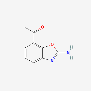 molecular formula C9H8N2O2 B7905570 1-(2-Amino-1,3-benzoxazol-7-yl)ethan-1-one 