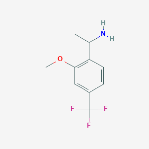 molecular formula C10H12F3NO B7905719 1-(2-Methoxy-4-trifluoromethylphenyl)-ethylamine 