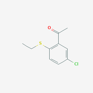 molecular formula C10H11ClOS B7905784 1-[5-Chloro-2-(ethylsulfanyl)phenyl]ethan-1-one 