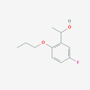 molecular formula C11H15FO2 B7905844 1-(5-Fluoro-2-propoxyphenyl)ethanol 