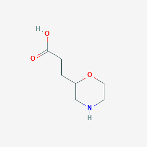 molecular formula C7H13NO3 B7905856 3-(吗啉-2-基)丙酸 