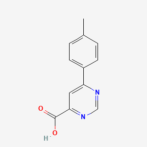 molecular formula C12H10N2O2 B7906019 6-(4-甲基苯基)嘧啶-4-羧酸 