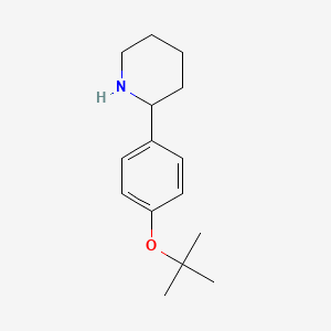 molecular formula C15H23NO B7906130 2-[4-[(2-Methylpropan-2-yl)oxy]phenyl]piperidine 