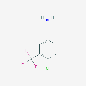 molecular formula C10H11ClF3N B7906168 2-(4-Chloro-3-(trifluoromethyl)phenyl)propan-2-amine 