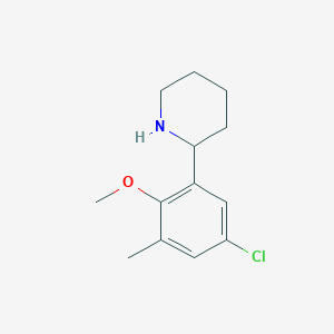 molecular formula C13H18ClNO B7906179 2-(5-Chloro-2-methoxy-3-methylphenyl)piperidine 