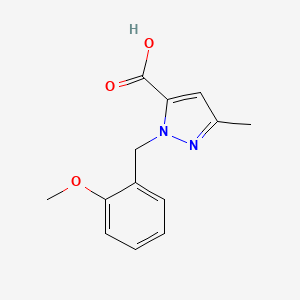 2-[(2-Methoxyphenyl)methyl]-5-methylpyrazole-3-carboxylic acid