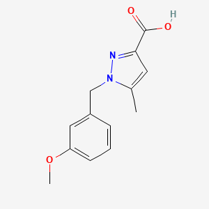 molecular formula C13H14N2O3 B7906208 1-[(3-Methoxyphenyl)methyl]-5-methylpyrazole-3-carboxylic acid 