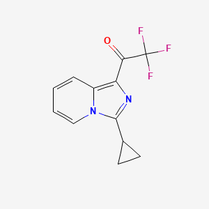 molecular formula C12H9F3N2O B7906231 1-{3-Cyclopropylimidazo[1,5-a]pyridin-1-yl}-2,2,2-trifluoroethan-1-one 