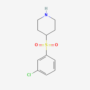 molecular formula C11H14ClNO2S B7906243 4-[(3-Chlorophenyl)sulfonyl]piperidine 