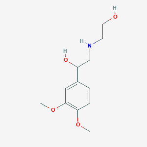 molecular formula C12H19NO4 B7906282 1-(3,4-Dimethoxyphenyl)-2-(2-hydroxyethylamino)ethanol 