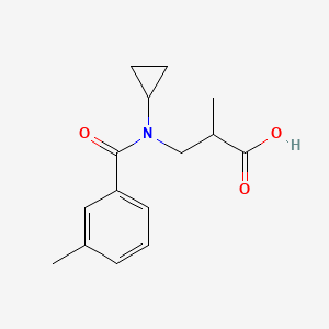 molecular formula C15H19NO3 B7906289 3-[Cyclopropyl-(3-methylbenzoyl)amino]-2-methylpropanoic acid 