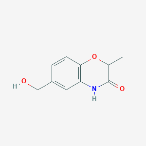 molecular formula C10H11NO3 B7906293 (+/-)-2-Methyl-3-oxo-6-hydroxymethyl-3,4-dihydro-2h-1,4-benzoxazine 