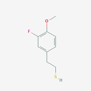 molecular formula C9H11FOS B7906345 2-(3-Fluoro-4-methoxyphenyl)ethanethiol 