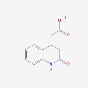 molecular formula C11H11NO3 B7906393 2-(2-Oxo-1,2,3,4-tetrahydroquinolin-4-yl)acetic acid 