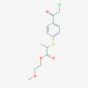 2-Methoxyethyl 2-[4-(2-chloroacetyl)phenyl]sulfanylpropanoate
