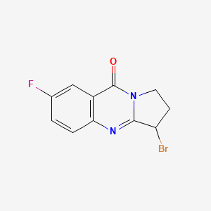 molecular formula C11H8BrFN2O B7906431 3-bromo-7-fluoro-1H,2H,3H,9H-pyrrolo[2,1-b]quinazolin-9-one 