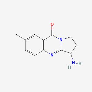 molecular formula C12H13N3O B7906447 3-amino-7-methyl-1H,2H,3H,9H-pyrrolo[2,1-b]quinazolin-9-one 