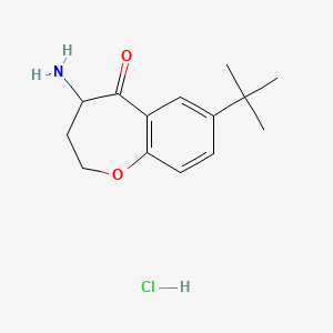 molecular formula C14H20ClNO2 B7906466 4-Amino-7-tert-butyl-2,3,4,5-tetrahydro-1-benzoxepin-5-one hydrochloride 