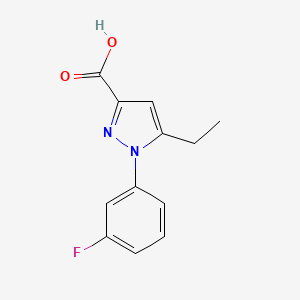 molecular formula C12H11FN2O2 B7906646 5-ethyl-1-(3-fluorophenyl)-1H-pyrazole-3-carboxylic acid 