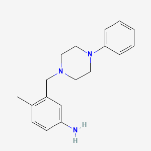 molecular formula C18H23N3 B7906728 4-Methyl-3-[(4-phenylpiperazin-1-yl)methyl]aniline 