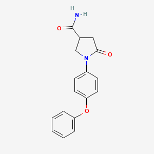 molecular formula C17H16N2O3 B7906735 5-Oxo-1-(4-phenoxyphenyl)pyrrolidine-3-carboxamide 