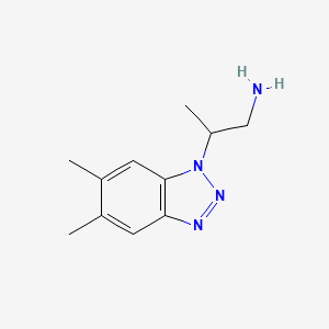 molecular formula C11H16N4 B7906753 2-(5,6-Dimethylbenzotriazol-1-yl)propan-1-amine 