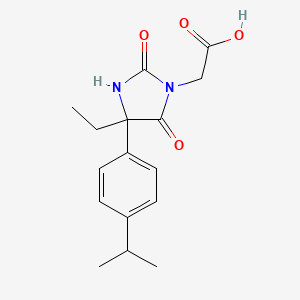 molecular formula C16H20N2O4 B7906756 2-[4-Ethyl-2,5-dioxo-4-(4-propan-2-ylphenyl)imidazolidin-1-yl]acetic acid 