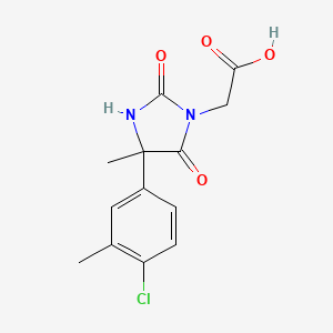 molecular formula C13H13ClN2O4 B7906777 2-[4-(4-Chloro-3-methylphenyl)-4-methyl-2,5-dioxoimidazolidin-1-yl]acetic acid 