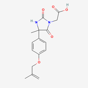 molecular formula C16H18N2O5 B7906789 2-[4-Methyl-4-[4-(2-methylprop-2-enoxy)phenyl]-2,5-dioxoimidazolidin-1-yl]acetic acid 