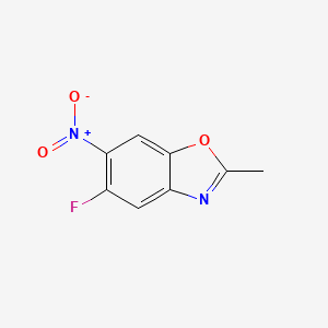 molecular formula C8H5FN2O3 B7906881 5-Fluoro-2-methyl-6-nitro-1,3-benzoxazole 