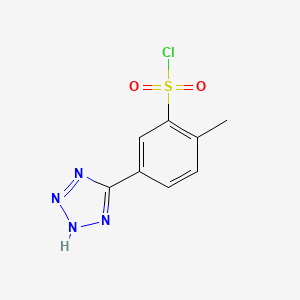 molecular formula C8H7ClN4O2S B7906914 2-methyl-5-(2H-tetrazol-5-yl)benzenesulfonyl chloride 