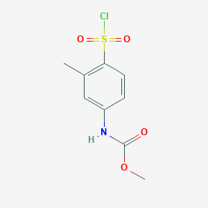 molecular formula C9H10ClNO4S B7906923 methyl N-(4-chlorosulfonyl-3-methylphenyl)carbamate 