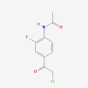 molecular formula C10H9ClFNO2 B7906933 N-[4-(2-chloroacetyl)-2-fluorophenyl]acetamide 