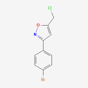 molecular formula C10H7BrClNO B7907183 3-(4-Bromo-phenyl)-5-chloromethyl-isoxazole 